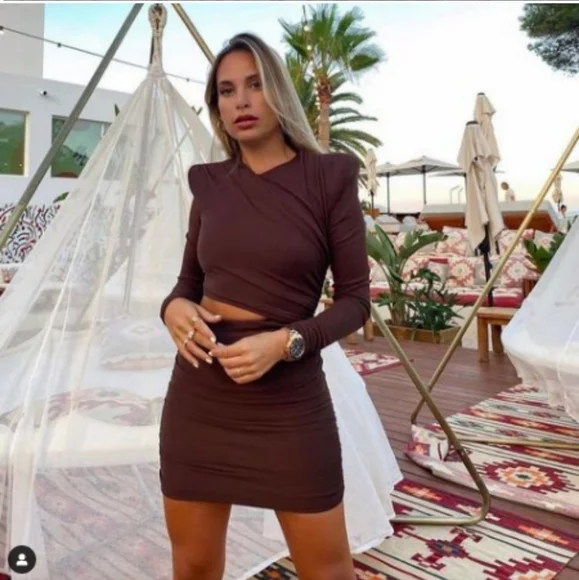 Zara Draped Brown Mini Dress NWT - Picture 7 of 15